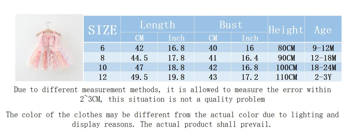New Baby Girls Birthday Party Evening Dresses Summer Butterfly Wings Children Clothes Sweet Colorful Toddler Kids Costume