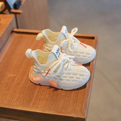Kids Spring and Autumn Sneakers Soft Breathable Running Knitting Infant Casual Mesh Sports Boy Girl Lightweight Coconut Shoes