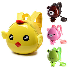 Kindergarten cartoon backpack children aged 1-3 boys girls with double shoulder anti loss backpack cute little chicken hard shel