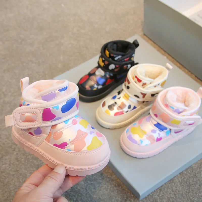 Camouflage Kid Snow Boot 2025Winter New with Velvet Kid Shoe Outdoor Anti Slip Women Ankle Boot Versatile Gril Boot Zapatos Niña