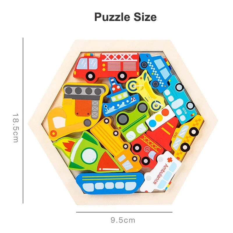Baby Toy Wooden jigsaw Puzzle Creative 3D Puzzle for Children's Intelligence Development Early Educational toys for Children