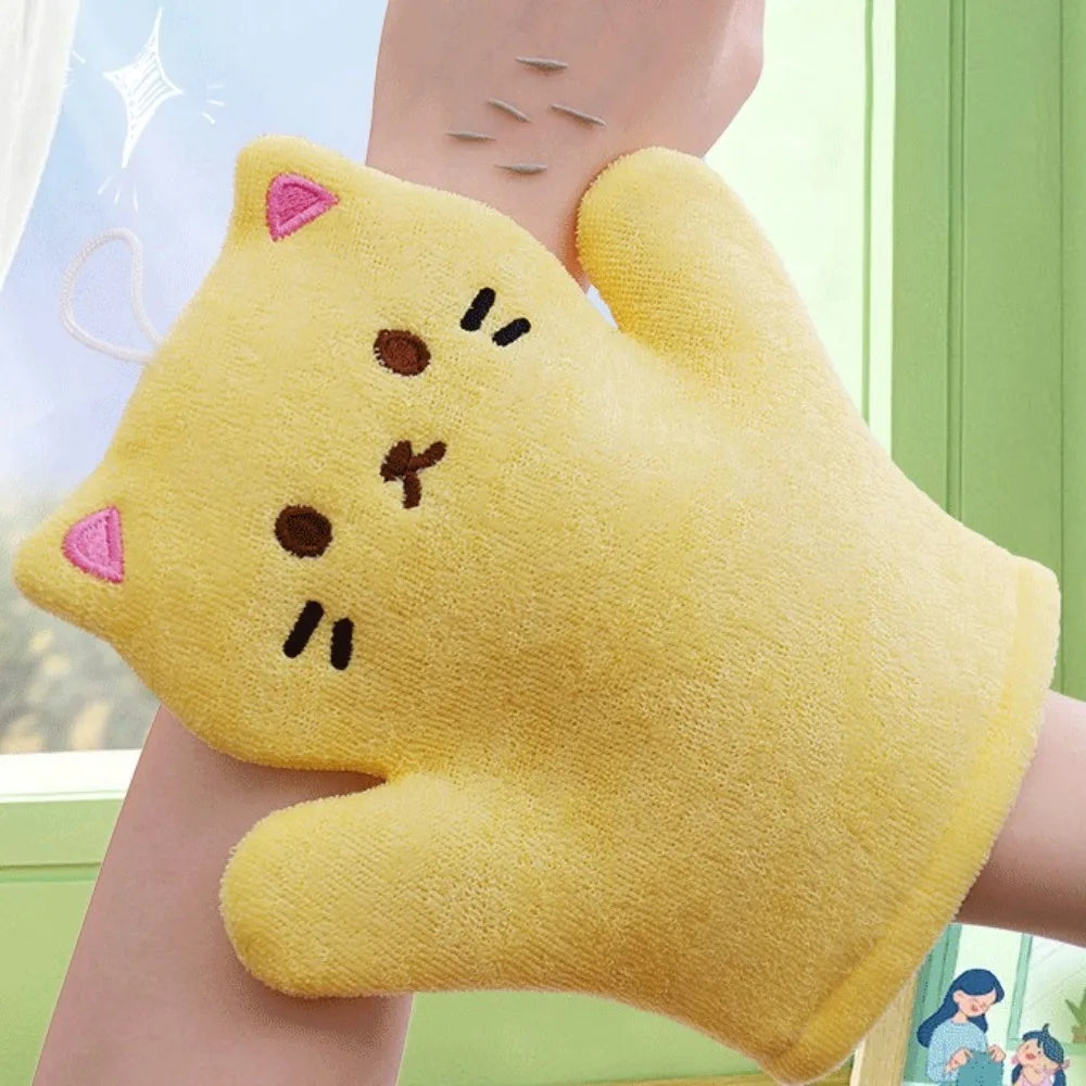 Cute Body Skin Cleaner Baby Bath Sponge Cartoon Foaming Childrens Bath Towel Dead Skin Remover Body Clean Sponge Kids