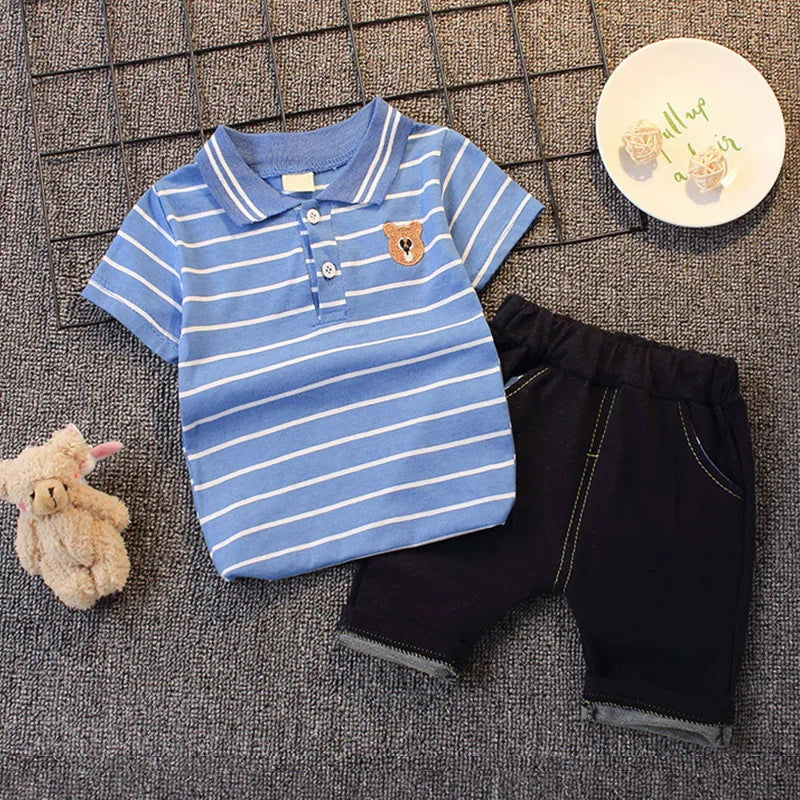 Fashion Boys Clothes Sets Toddler Kids Polo T-shirt + Shorts Children's Clothes - Boys Summer & Party Dresses - Baby's World