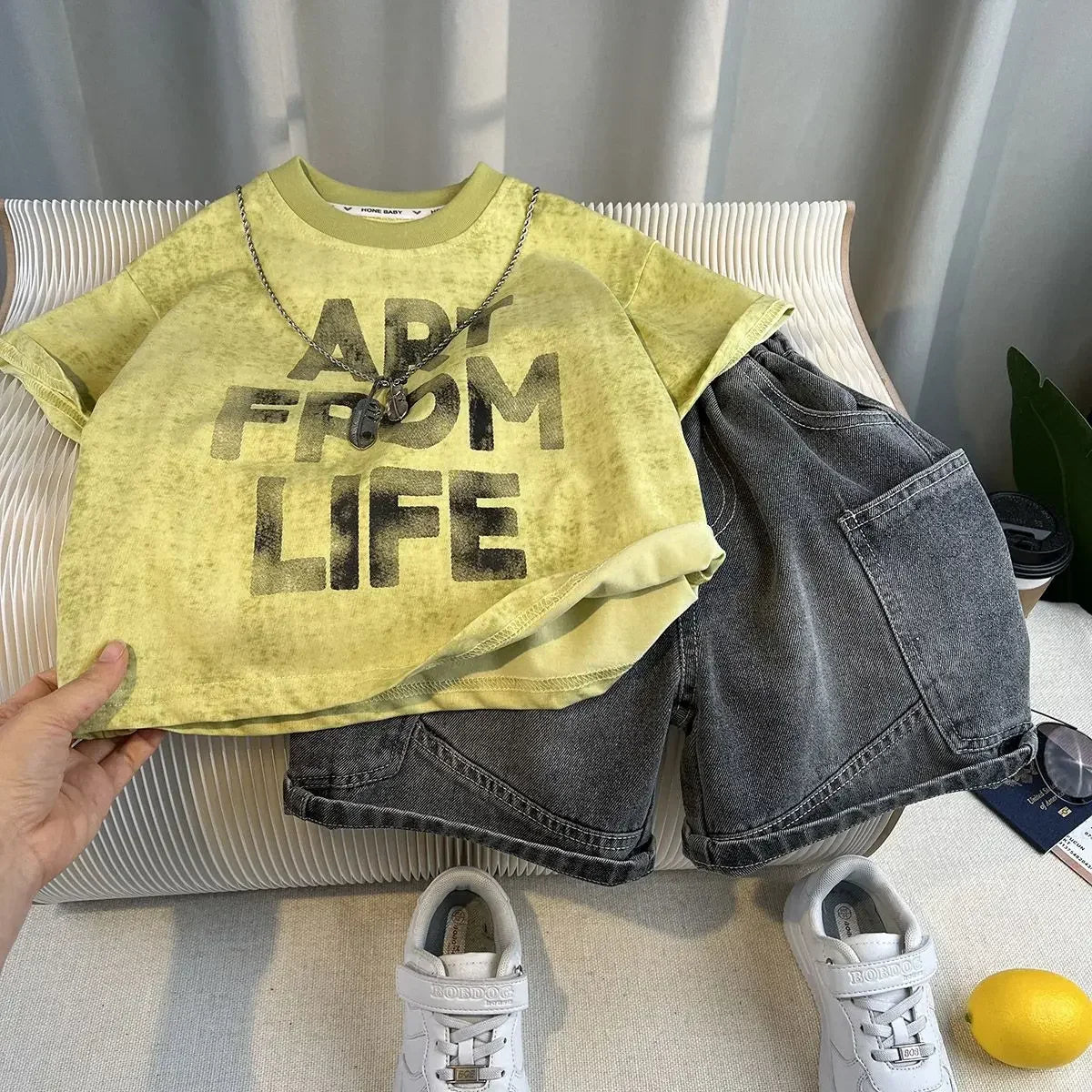 Korean Children Summer - Korean Children's Summer Clothes Kids Set Outfits Boys 2025 Handsome Sleeveless&Short Sleeved
