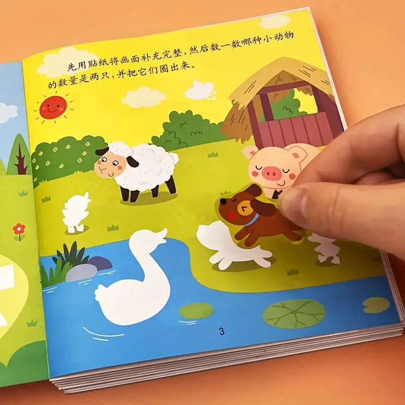 Sticker Book for Toddlers 3+ - Educational Fun for Kids, Creative Craft Activity Set, Birthday & Party Gift, Chinese Version