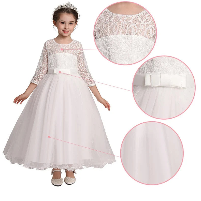 Baby Girl Princess Dress for Party Ball Gown Wedding White Dresses Kids Christmas Bridesmaid Costume Girl Birthday Party Dress