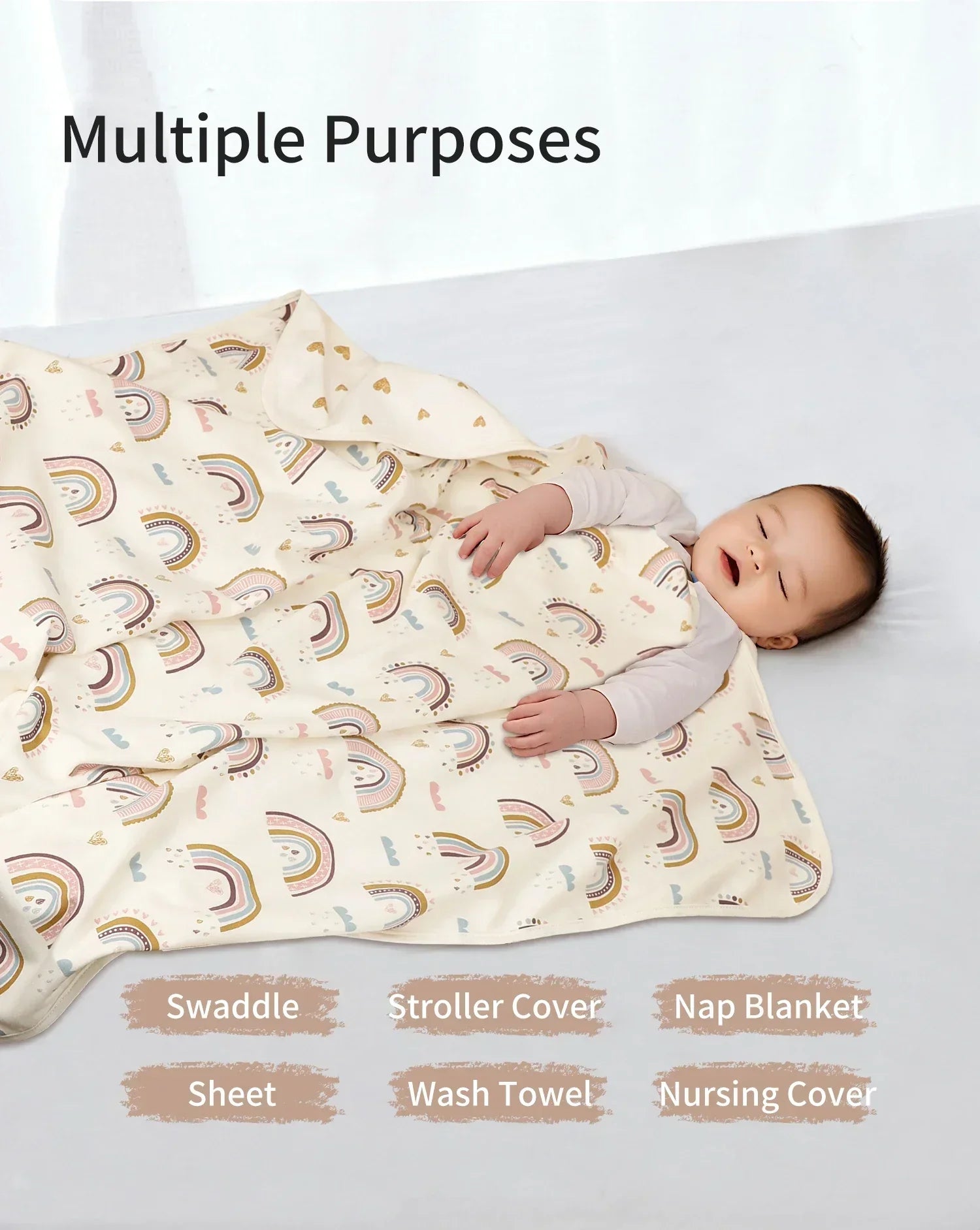 Infant knit Swaddling Quilt 2-layer Baby Blanket Skin-friendly Child Soft Cover 100% Cotton Kids Nap Blanket Breathable 1-3Y