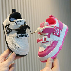 Children's Sports Shoes 2025 Spring Autumn New Girls' White Shoes Cartoon Lightweight Boys' Casual Board Shoes Soft Soled Baby S