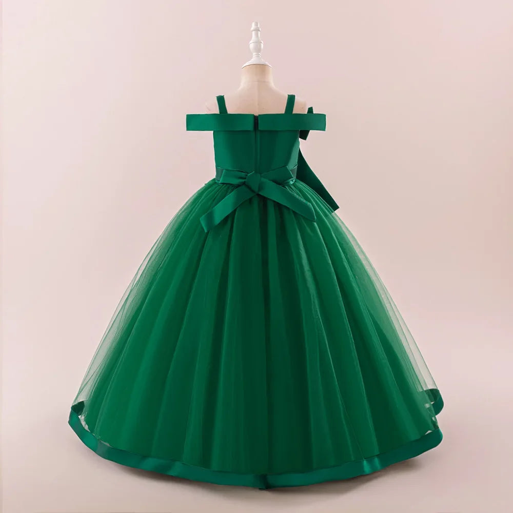 Fashion Bridesmaids Party Girls Dresses Elegant Flower Wedding Princess Dress for Girl Birthday Evening Prom Christmas Costumes