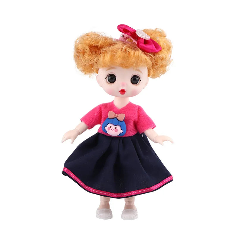 13 Movable Joints Cute Face Realistic Big 17cm BJD Doll Eyeball And Fashion Clothes Suit With Shoes Lolita Princess Doll Toy