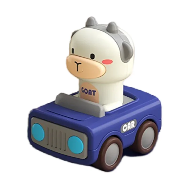 Cartoon Figure Friction Toy Cars, No Battery Push & Go Sliding Vehicles for Kids Age 1-3, Fun Baby Toys for Fine Motor