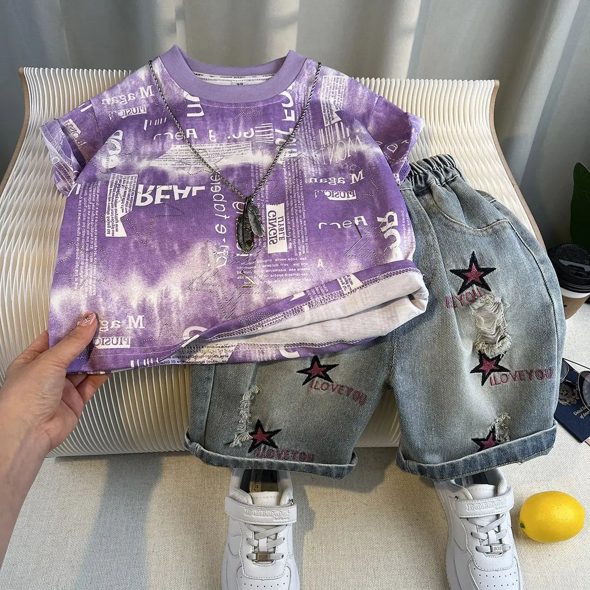 Korean Children Summer - Korean Children's Summer Clothes Kids Set Outfits Boys 2025 Handsome Sleeveless&Short Sleeved