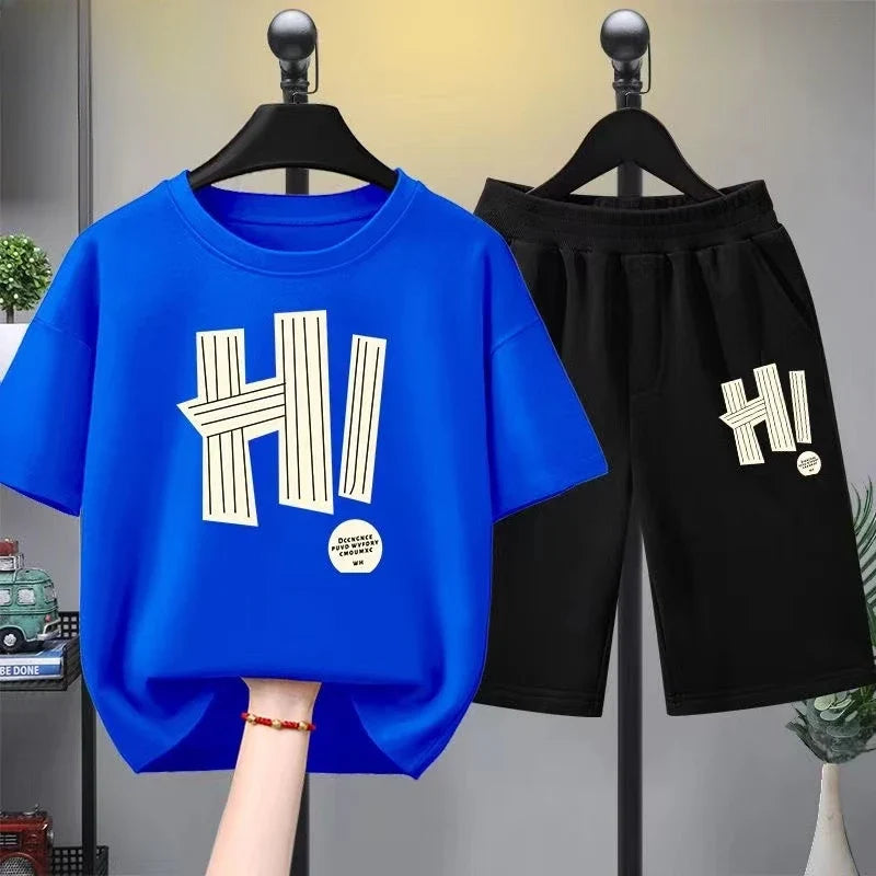 Summer Girls Clothes - Summer Baby Girls Clothes Set Children Boy Letter Printed T-shirts and Shorts 2 Pieces Suit Kid Short