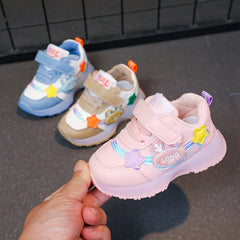 2025 New Arrival Boys Girls Kids Light Up Sneakers Waterproof Leather Sports Shoes Children Running Shoes