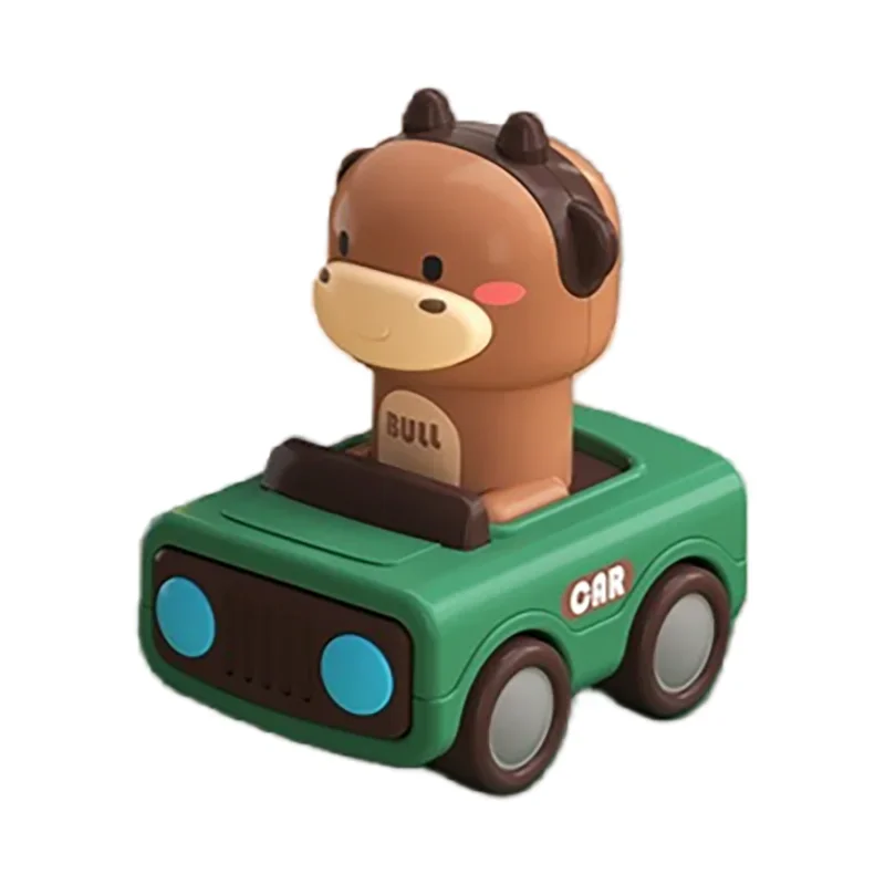 Cartoon Figure Friction Toy Cars, No Battery Push & Go Sliding Vehicles for Kids Age 1-3, Fun Baby Toys for Fine Motor