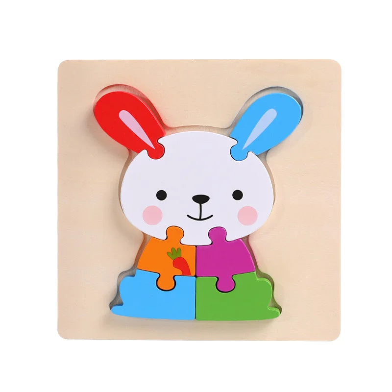Wooden 3D Puzzle for Kids Montessori Educational Toys Baby Learning Toys Brain Development Puzzle Board Childrens Early Learning