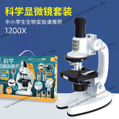High definition 1200 times microscope toy set for primary and secondary school students science experiment puzzle science and