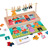 Wooden Kids Clothes Drying Dress-Up Puzzle | Baby's World Bangladesh