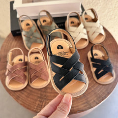 Baby Boys Girls Sandals Summer Wedding Dress Flats Shoes Infant Newborn Crib Footwear First Walkers Prewalkers