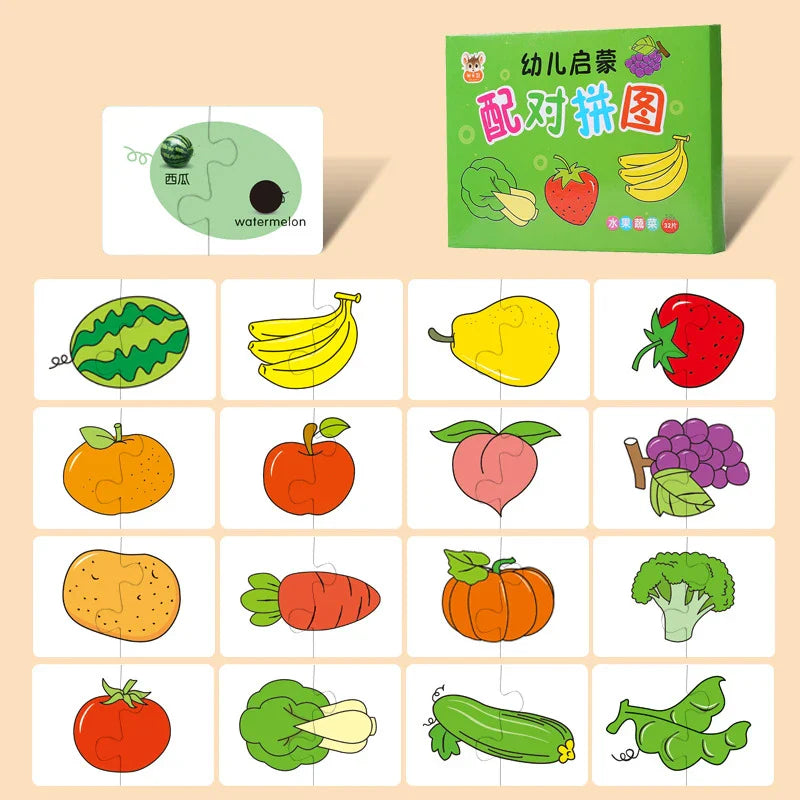 Montessori Cards Educational Toys for Children Learning Educational Puzzles Develop Cognitive Games for Babies Kids Baby Novel