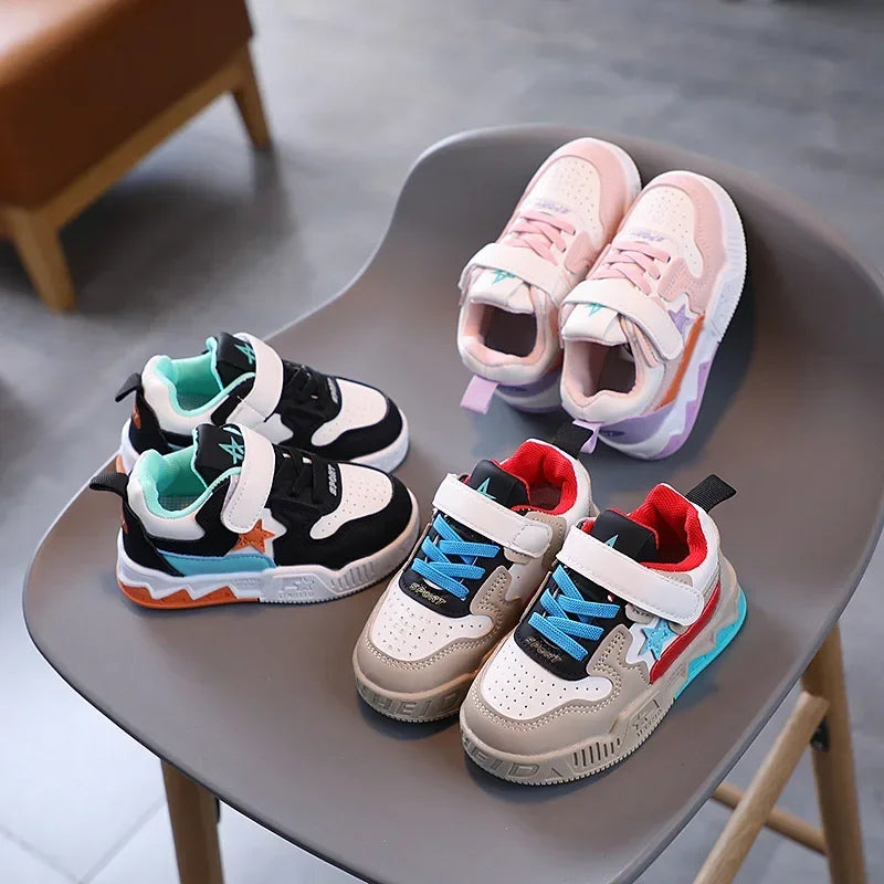 New stylechildren's breathable sports shoes forboys and girls,outdoor casual shoes,fashionable running shoes with star patternss