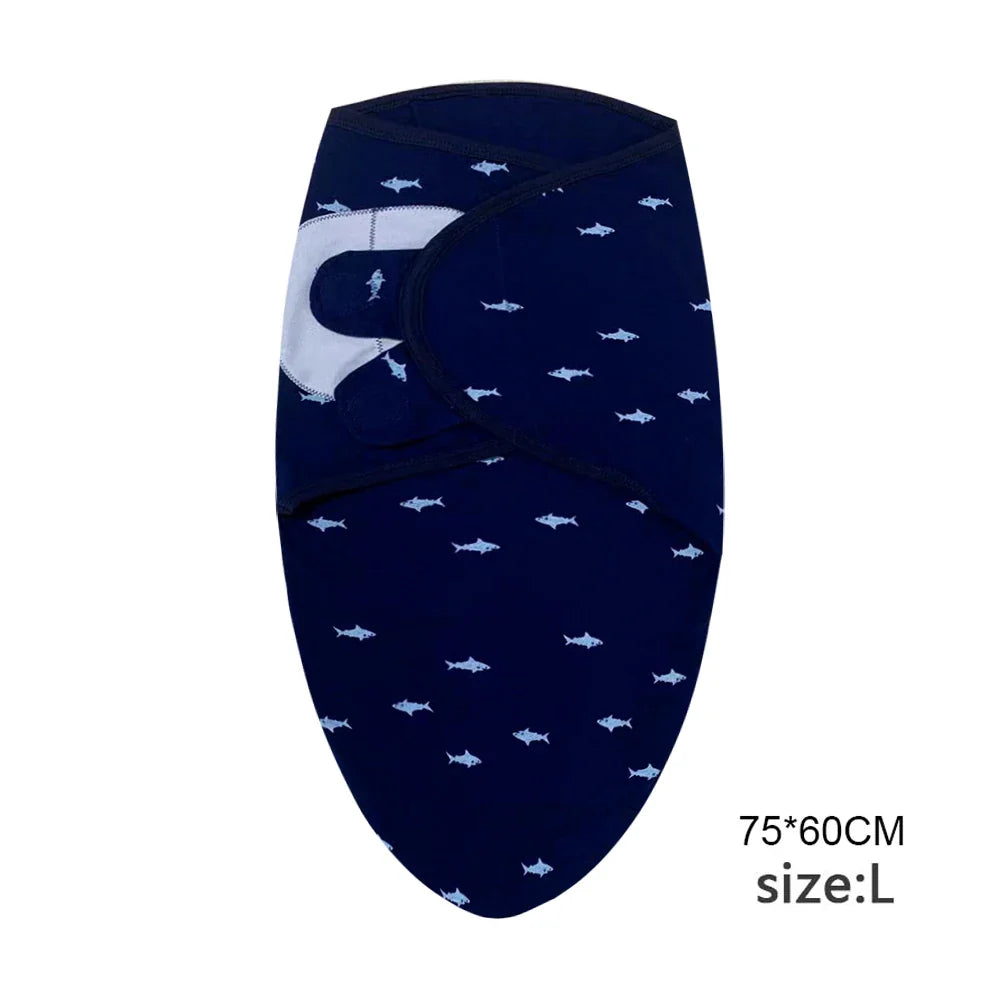 Pure cotton skin-friendly newborn baby wrap, easy to wear with, easy to change diapers, with a cap, give baby more protection