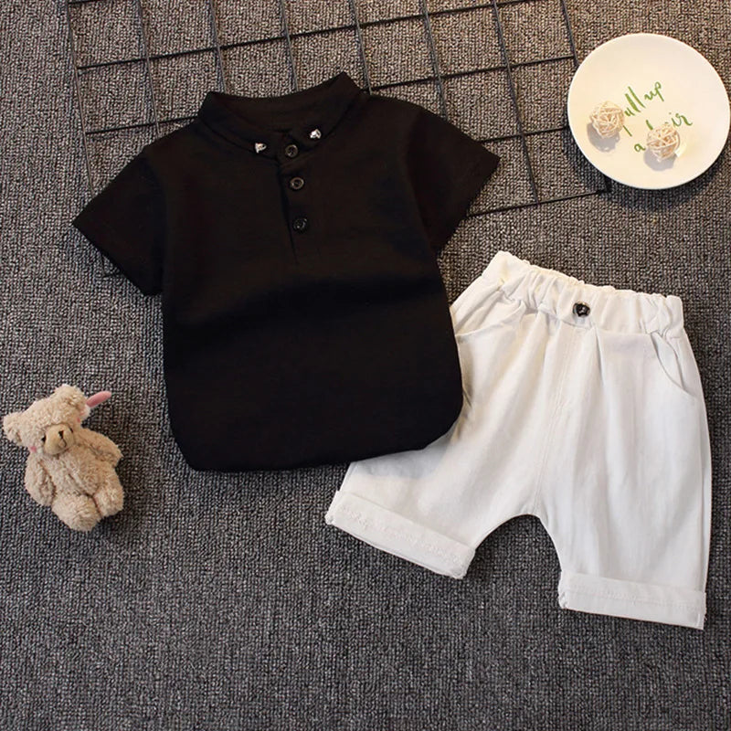 Fashion Boys Clothes Sets Toddler Kids Polo T-shirt + Shorts Children's Clothes - Boys Summer & Party Dresses - Baby's World