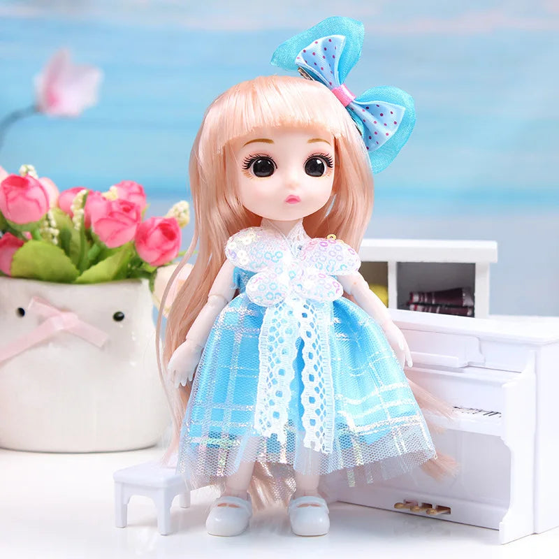 17cm Dolls 1/8 BJD Doll Princess Dress Up Boneca Children's 13 Joints Toys Dolls for Girls Dolls Multi-joint Kids Birthday Gifts