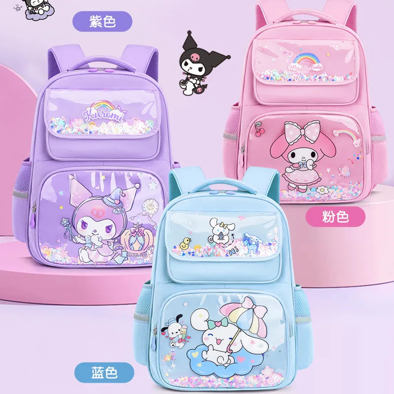 Pupil Schoolbag Backpack Lightweight Student Large Capacity Children's Cartoon Bags Cinnamoroll Sanrio Kuromi My Melody Child