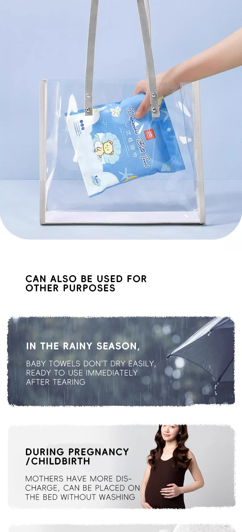 AIBEDILA Disposable Bath Towel Baby Bath Towel Skin-friendly Thick Bath Towel Face Travel Portable Face Towel Highly Absorbent