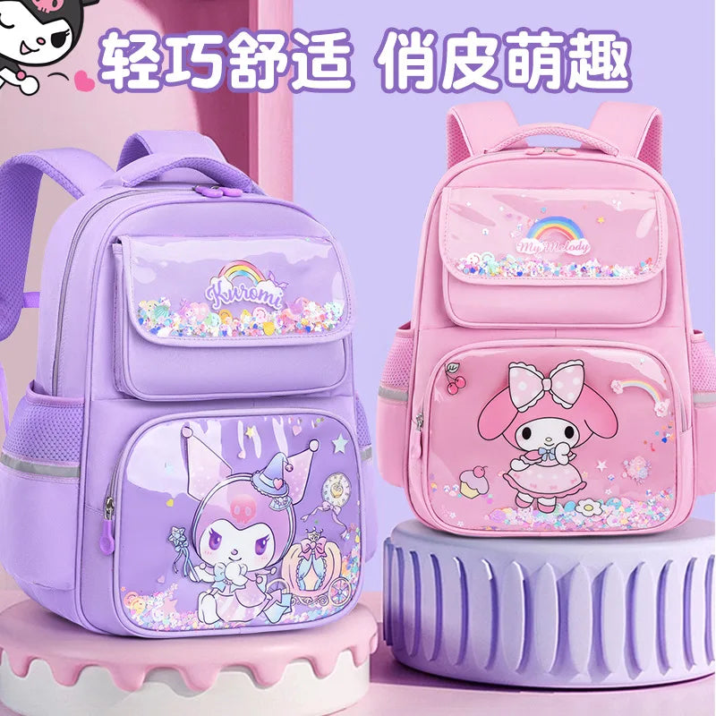 Pupil Schoolbag Backpack Lightweight Student Large Capacity Children's Cartoon Bags Cinnamoroll Sanrio Kuromi My Melody Child