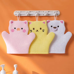 Cute Body Skin Cleaner Baby Bath Sponge Cartoon Foaming Childrens Bath Towel Dead Skin Remover Body Clean Sponge Kids