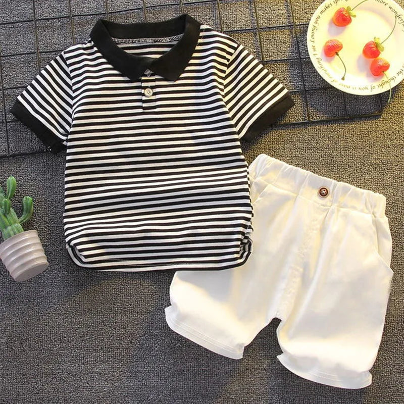 Fashion Boys Clothes Sets Toddler Kids Polo T-shirt + Shorts Children's Clothes - Boys Summer & Party Dresses - Baby's World