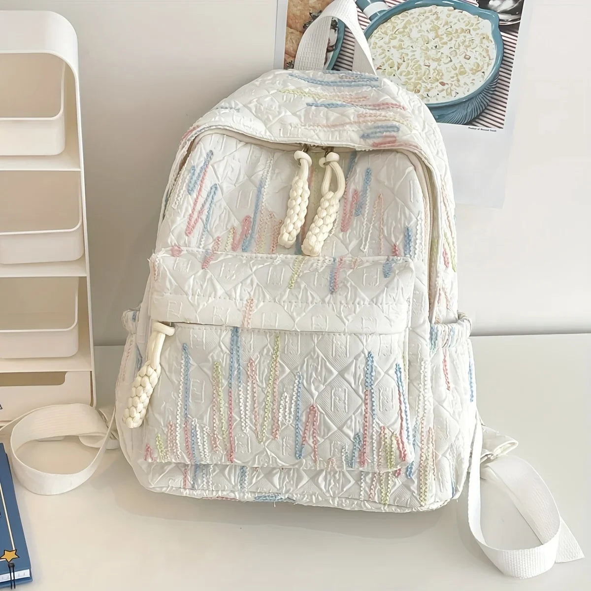 One lady fashion backpack made of nylon, suitable for students and college students