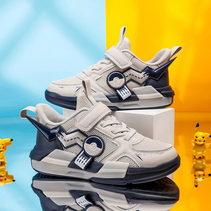 Pokemon Pikachu Children Sports Shoes Spring and autumn Fashion Anime Boy Sneakers Student Breathable Non-slip Running Shoe