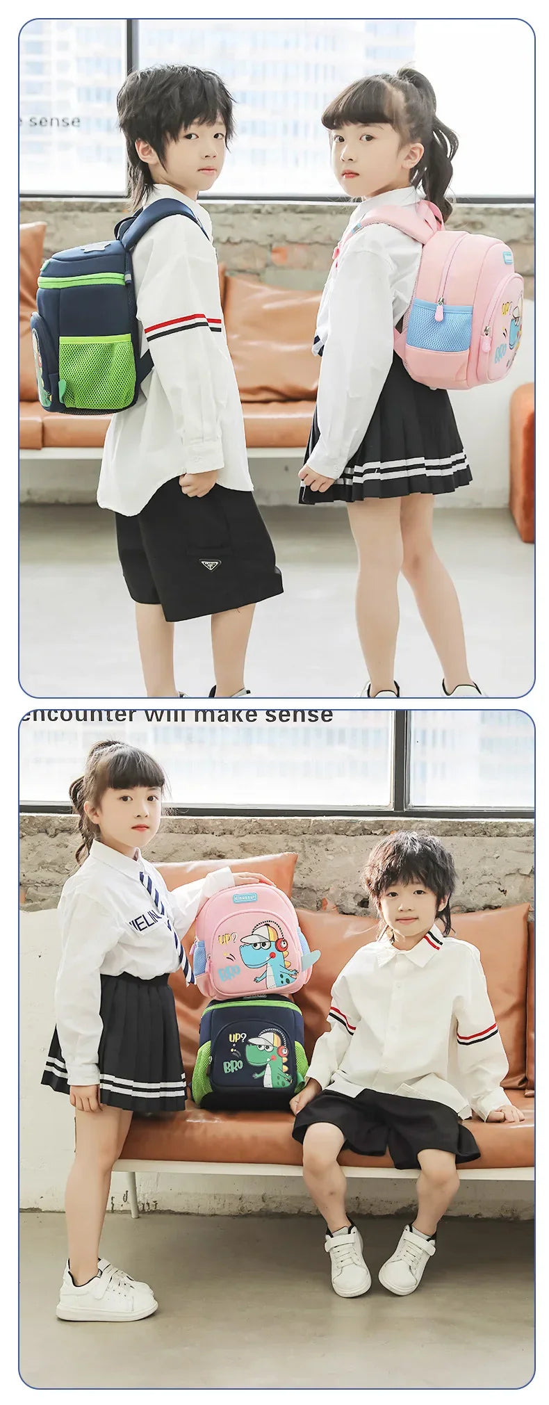 New Cartoon Dinosaur Kindergarten Backpack Spine Protection Lightweight School Bag for Primary School Children