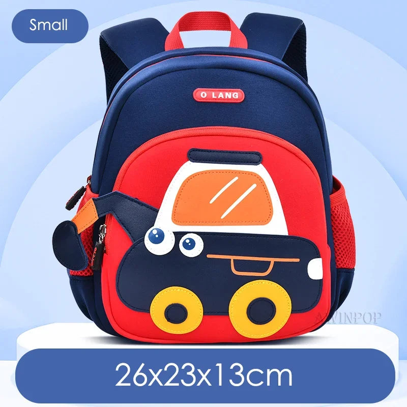 Cute Excavator School Bags for Boys Kids Cartoon School Backpack Breathable Waterproof Kindergarten Bag Mochila Infantil Kawaii
