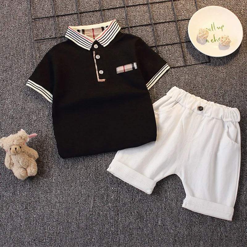 Fashion Boys Clothes Sets Toddler Kids Polo T-shirt + Shorts Children's Clothes - Boys Summer & Party Dresses - Baby's World