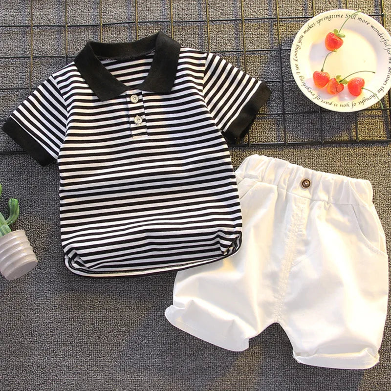 Fashion Boys Clothes Sets Toddler Kids Polo T-shirt + Shorts Children's Clothes - Boys Summer & Party Dresses - Baby's World