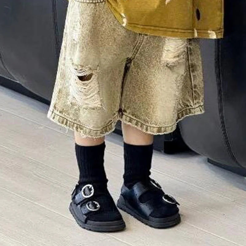 Boys Clothing Set Korean Loose Shirts+shorts 2pcs/set Sport Suits for Kids Teenager Tracksuits Casual Baby Outfits Clothes