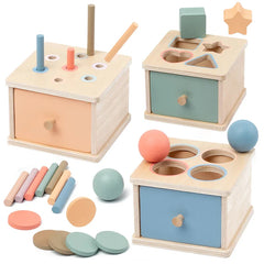 Wooden Color Shape Sorting Toys Drawer Box | Baby's World Bangladesh