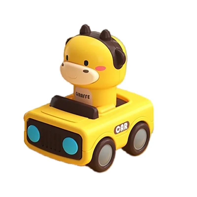 Cartoon Figure Friction Toy Cars, No Battery Push & Go Sliding Vehicles for Kids Age 1-3, Fun Baby Toys for Fine Motor