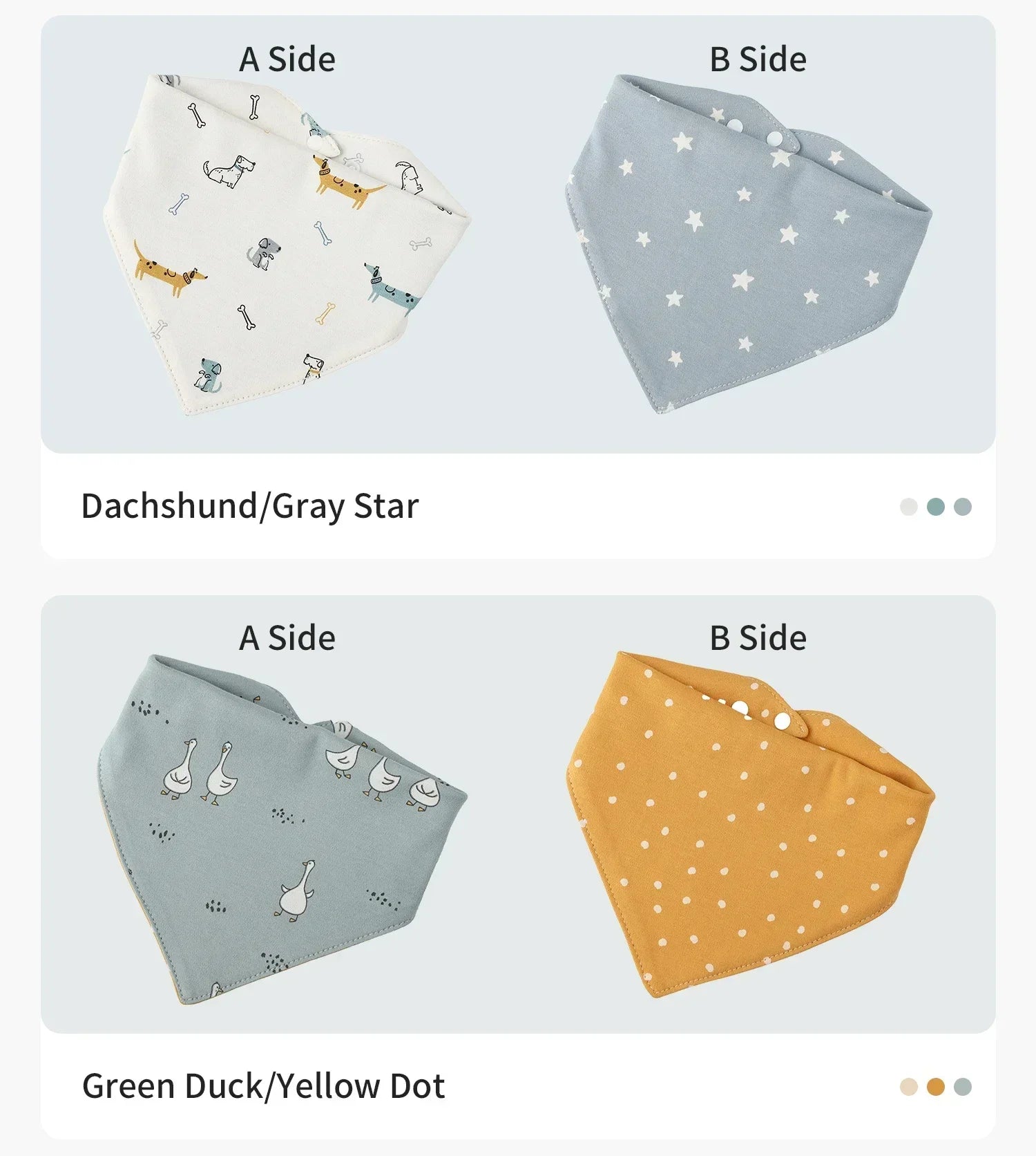 Baby Bib bib Bibs Skin-friendly Infant Soft Saliva Towel Triangular Type Kids Handkerchief 100% Cotton Double-sided Printed 3-8Y