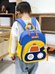 Kindergarten Bapa Boys School Bag 3 Years Old Car Digger Cartoon Character Dual oulder Straps Lightweight Waterproof