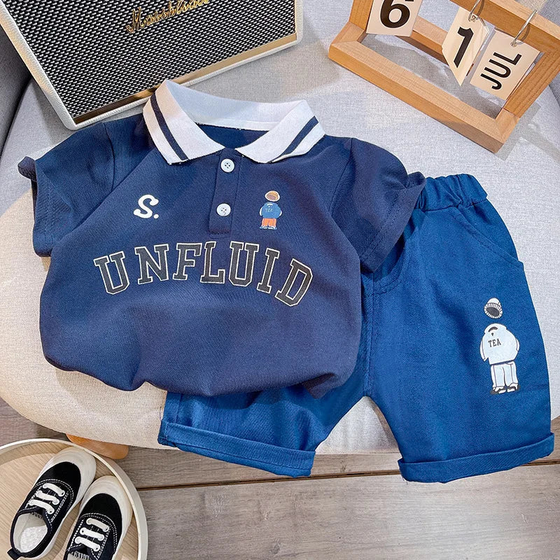 Fashion Boys Clothes Sets Toddler Kids Polo T-shirt + Shorts Children's Clothes - Boys Summer & Party Dresses - Baby's World