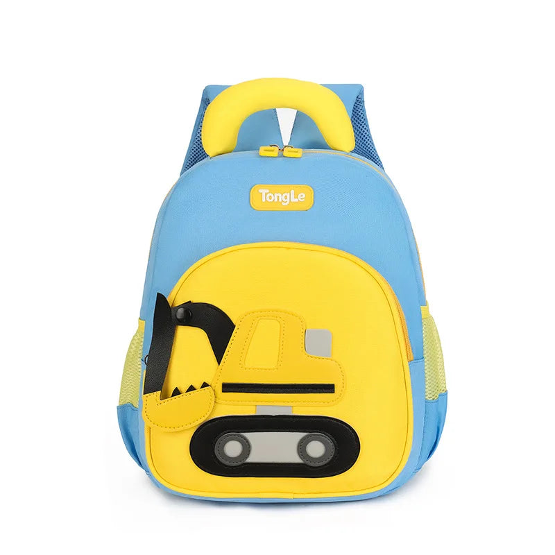Water-proof Oxford son garden primary school pupil's school bag cartoon cute excavator private shoulders children backpack