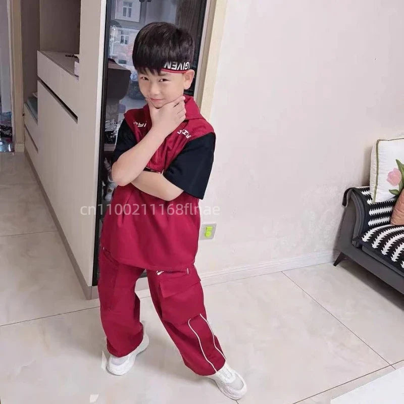 Street Dance Children's Trendy Clothing, Girls' Jazz Dance Clothing, Hip-hop Boys' Sets, Runway Performance Costumes - Boys