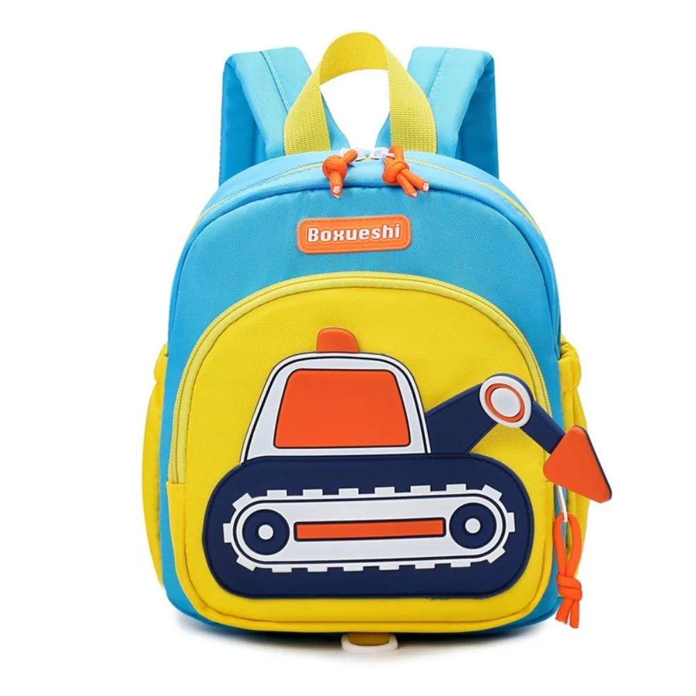 New Children Harness Toddler Leash Backpack Anti Lost Wrist Link Excavator Design School Bags Mini Back Pack