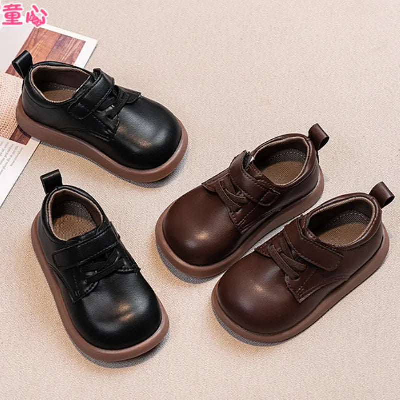 Kawaii Casual Shoe Fashion Childrens Shoes Baby Soft Sole Leather Shoes Toddler Walking Shoes Non Slip British Style Casual New