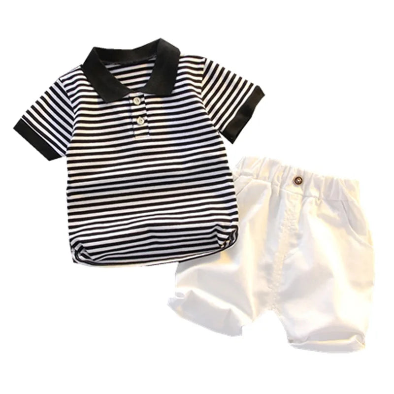 Fashion Boys Clothes Sets Toddler Kids Polo T-shirt + Shorts Children's Clothes - Boys Summer & Party Dresses - Baby's World